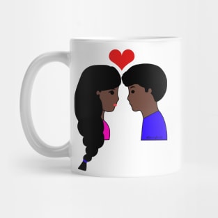 Cute Couple Dark Skin Tone Mug